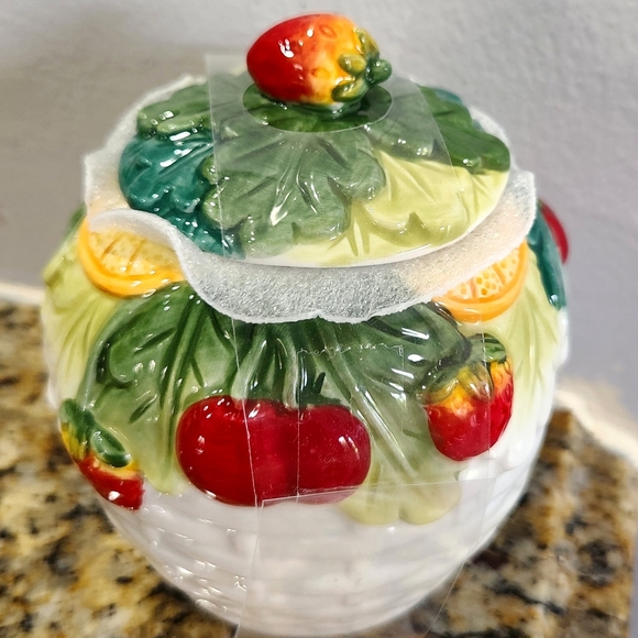 Tropical Fruit Collection 2 Piece Sugar Bowl And Creamer Set By Corner Ruby. New - Picture 11 of 16